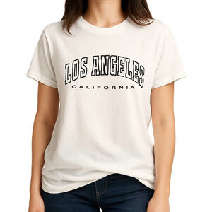 SHEIN Size Medium Los Angeles California Graphic Tee Off-White NWT